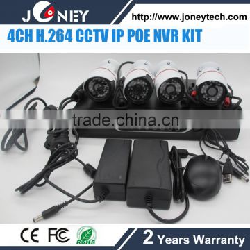 4CH H.264 CCTV ip nvr kits with poe and hdmi and ip camera