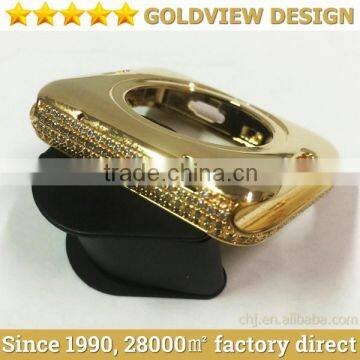 wholesale gold and diamond housing for apple watch,24kt gold plating casing for apple watch