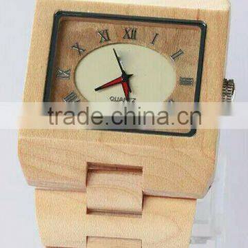 New fashion style square wood watch enviormental friendly OEM services , custom watches wooden watches