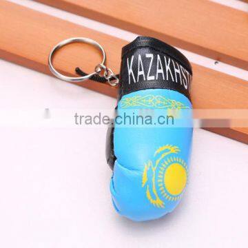 Wholesale Hot Sell PVC Leather Brazil Flag Boxing Glove Keychain/Brazilian Flag Boxing Glove Keyring photo-4