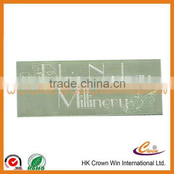 cheap woven taffeta label woven clothing labels low MOQ