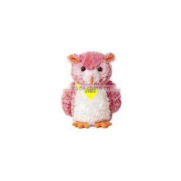 Logo soft plush stuffed Pink Owl gift beanbag embroidery animal toys