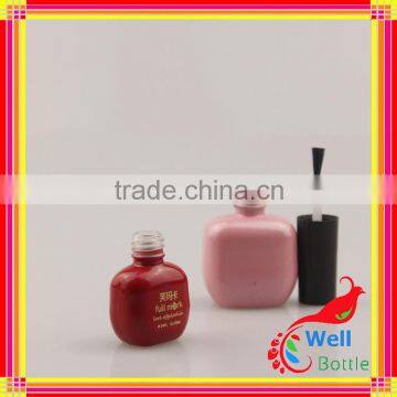 China manufacturer 10ml custom empty uv get nail polish bottle with caps