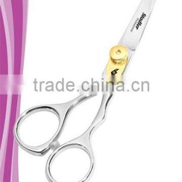 waver hair styling shear 5.5 inch removable finger rest adjustable gold tension dial mirror finish