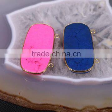 Howlite Turquoise Jewelry Gold Plated Druzy Faceted Gemstone Pendant