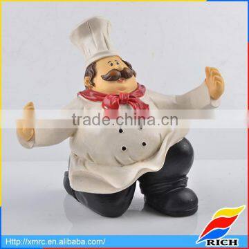 lovely chef resin mini figurine with bended knee