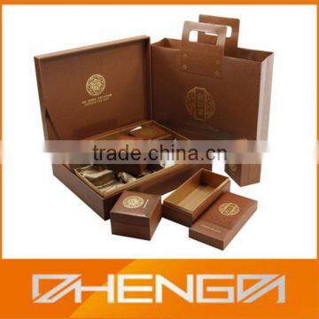 Best Sell factory custom made brown leather tea storage box (ZDS-F350)