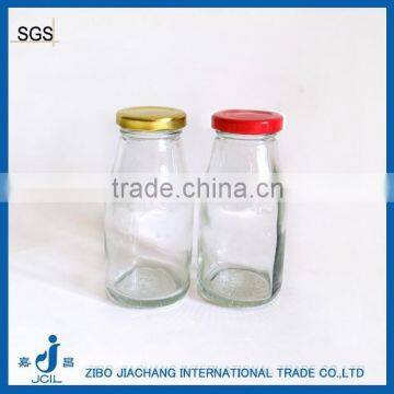 210ml mini glass milk pudding bottle with metal cover