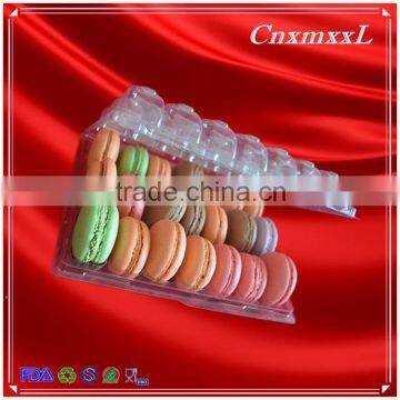 21 PCS blister macaron gift tray with 0.55 mm clear food grade PET