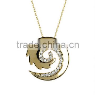 14K Solid Gold Lava Charm Necklace