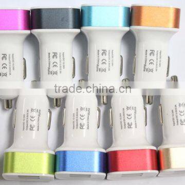 Factory Wholesale 12V 2A/1A Car Charger Both for Iphone and Andorid Phone