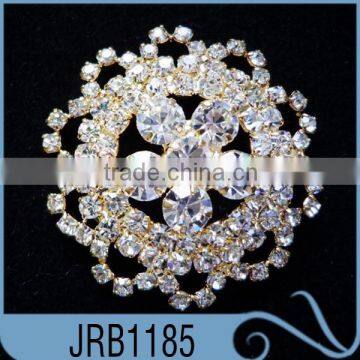 Popular high quality round flower rhinestone button for garment accessories