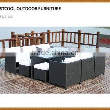 Black rattan garden furniture