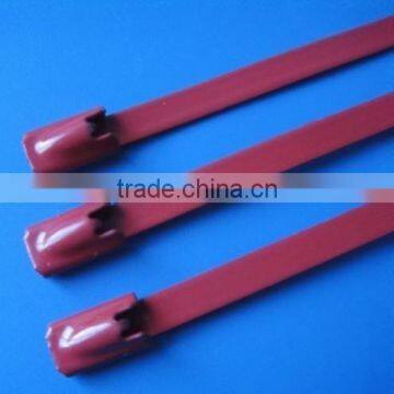 Hote Sale,ISO Certificate,Red Color,PVC Coated Stainless Steel Tie