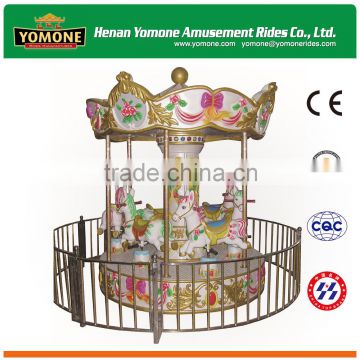 Beautiful fairground rides outdoor and indoor 6 seats mini carousel horse for sale