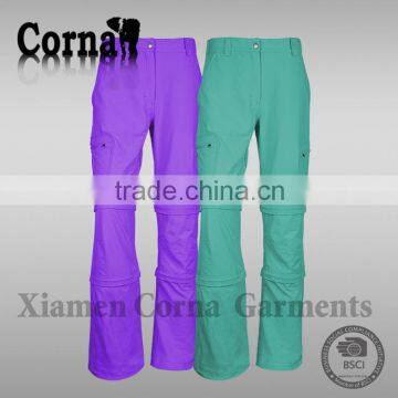 Custom Made Eco-friendly Nylon New Style Short Zip off Legs Pants Tartan Trousers Made in China photo-5