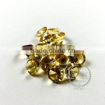 10-10.5mm round faceted cut natural yellow citrine quartz semi precious loose stone gemstone DIY ring earrings cabochon 4110104