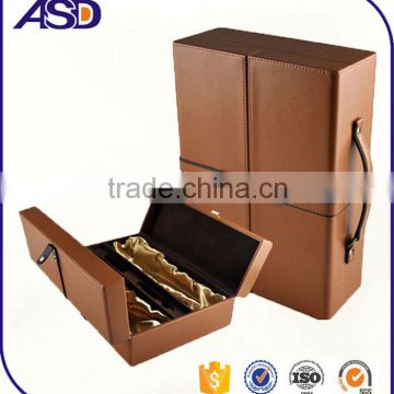 Popular Custom design leather wine gift boxes/wine packaging box