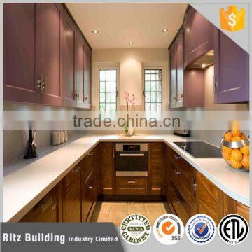 Purple beautiful design kitchen cabinet mechanism