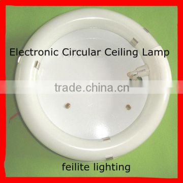 Circular lamp with ceiling metal base