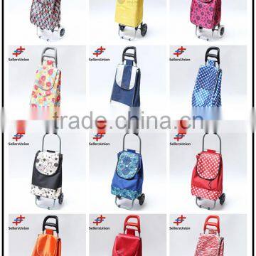 No.1 yiwu exporting commission agent wanted High Quality Household Flower Pattern Fodable Shopping Trolley Bag