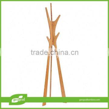 Freestanding Bamboo Hat and Coat Stand Clothes Hanger