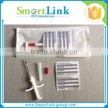 RFID animal glass chip with syringe,ISO11784/5 FDX-B rfid microchip,RFID Animal Tag for Identification and Tracking