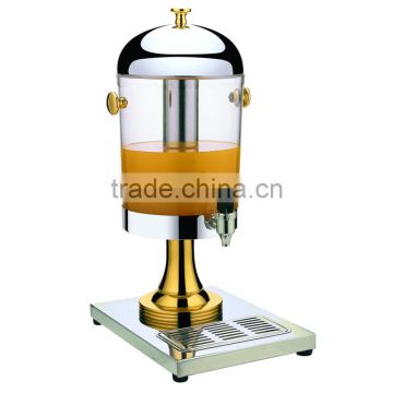 Golden plated one heads 2 gallon juice dispenser beverage container with tap