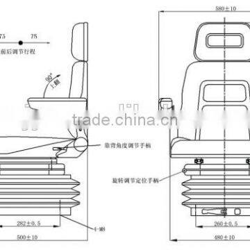 Backrest Adjustable Tractor Seat PVC Universal Car Driver Seat With Rotator And Armrest TY-A15 photo-2