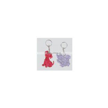 animal shape pvc reflective keychain custom pvc keychains safety hangers
