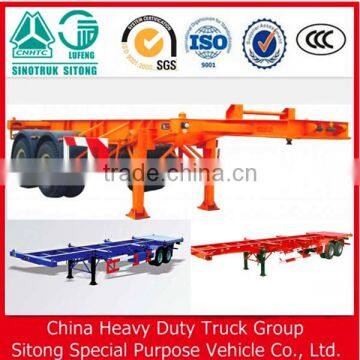 3 Axles 20ft Gooseneck Skeleton Semi Trailer/40ft Container Trailer Chassis for Sale photo-6