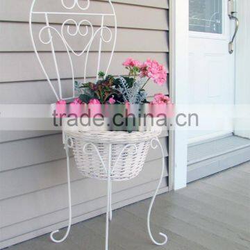 Beatiful White Iron & Wicker Craft Wedding Decoration Flower Stand Designs photo-2