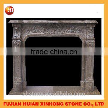 Carved Suspended Marble Fireplace,indoor Freestanding Fireplace photo-3