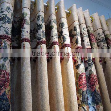 European Style Living Room Colourful Curtains/ Luxury Embroidery Elegant Beaded Curtains With Valance photo-2