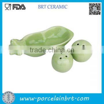Green Pea Ceramic Salt and Pepper Shaker Wedding Favor photo-2