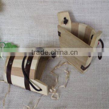 Handmade Semicircle Decorative Art Solid Wooden Mini Ice Buckets photo-3