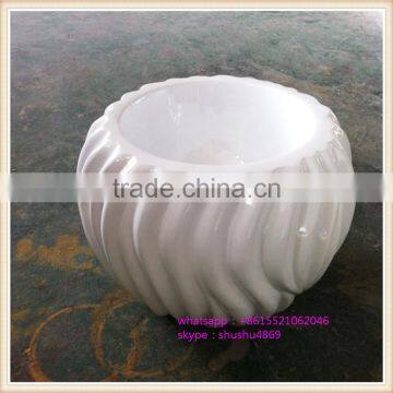 SAST-90034 china supplier manufacture fiberglass plant bow white pot/vases