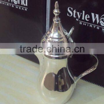 Silver plated brass dalla arabian coffee pot, metal coffee pot, arabic coffee pot, arabic dalla