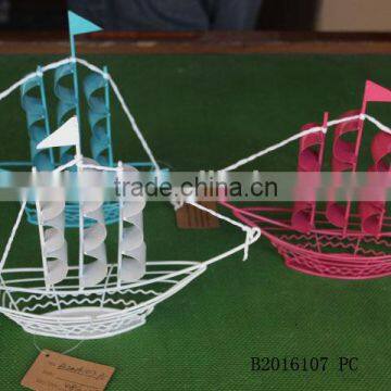 Iron Boat Shape Crafts With Sails for Decoration