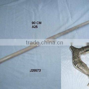 Wooden Walking Stick Made in Brass With Embossed Patterns