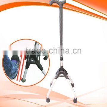 4 LEGS ALUMINUM QUAD CANE with T-Handle and Small Base MADE IN TAIWAN