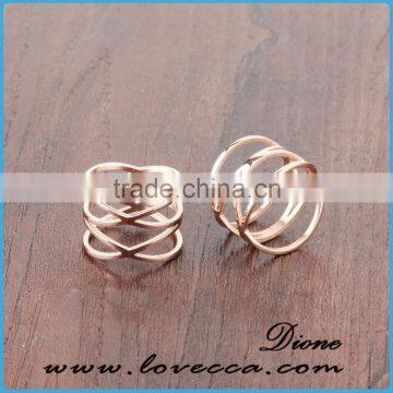 Wholesale New Design Knot 316l Stainless Steel Rose Gold Plated Finger Ring photo-2