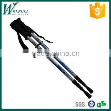 Aircraft grade aluminum 6061 trekking pole cane , 3 sections, internal lock, anti-shock SZ15346