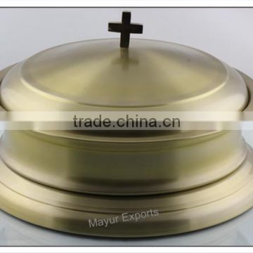 Stainless Steel Brass Plated Communion Tray Set