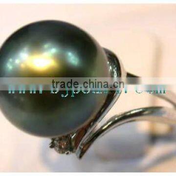 Green Seawater Pearl Ring photo-4