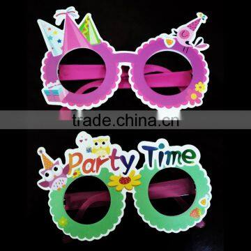 Cheap wholesale custom party favor design plastic paper made lensless fake eye glasses for kids