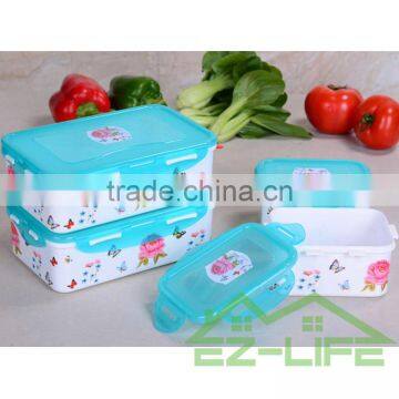 BPA Free Microwave Safe Seal Plastic Food Storage Containers With Lids 4 Pcs/set photo-3