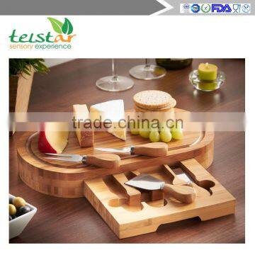 Manufacturers Selling 100% Slide Out Bamboo Cheese Board and 4 Piece Knife Set photo-2