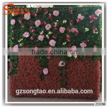 Best Selling Quality Customized Rose and Peony Artificial Flower Wall for Decoration photo-3