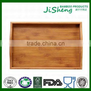 Rectangular Eco-friendly Bamboo Food Serving Tray With Handles: Serve Food, Coffee, Tea or Use as Party Platter photo-2